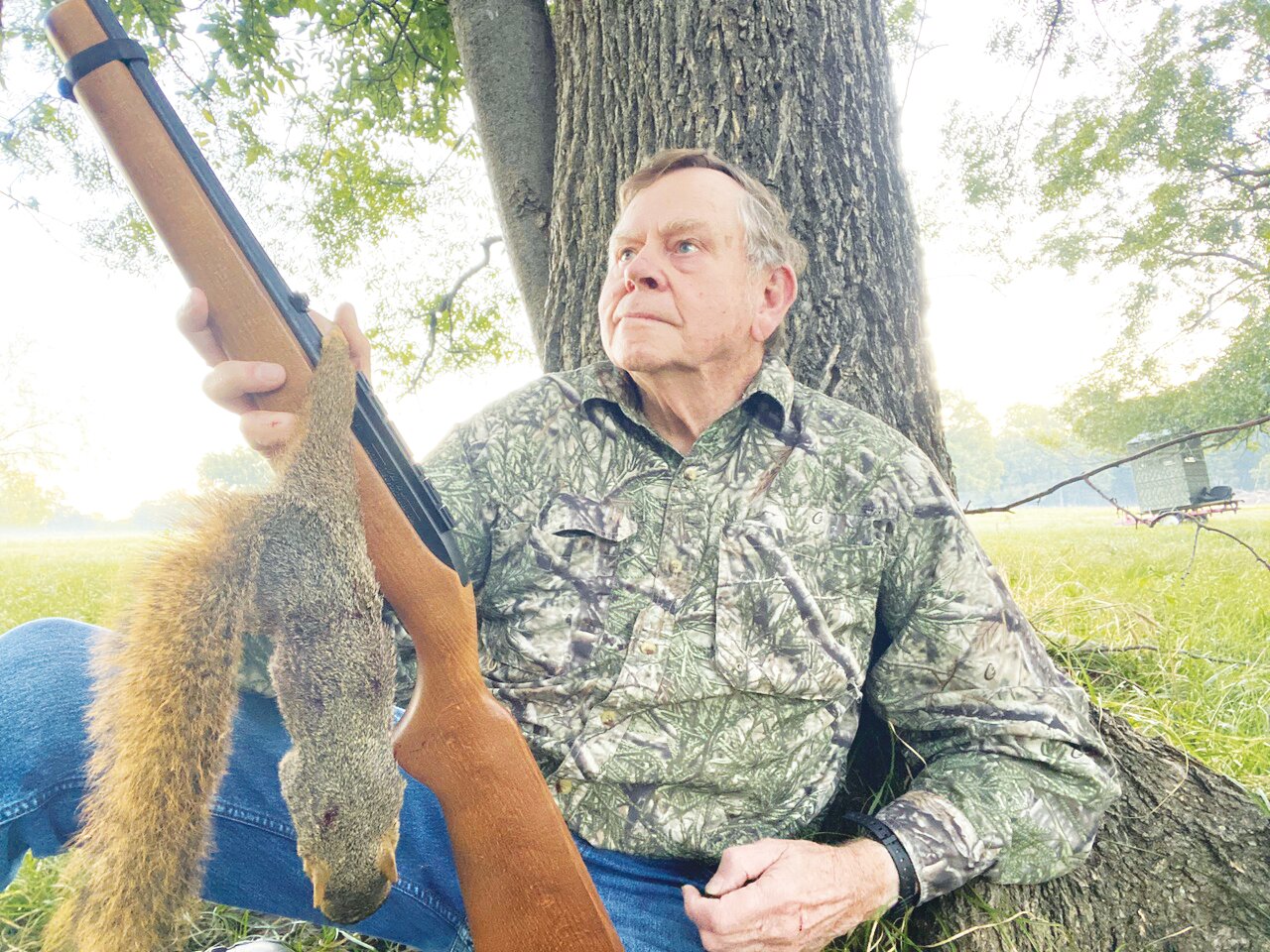 Squirrel season is upon us. Luke with a fat bushy tail destined for the cast iron skillet. PHOTOS BY LUKE CLAYTON