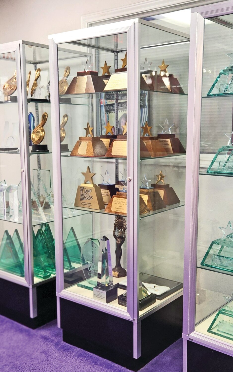 This case displays some of the many Tejano Music Awards that Selena received.
