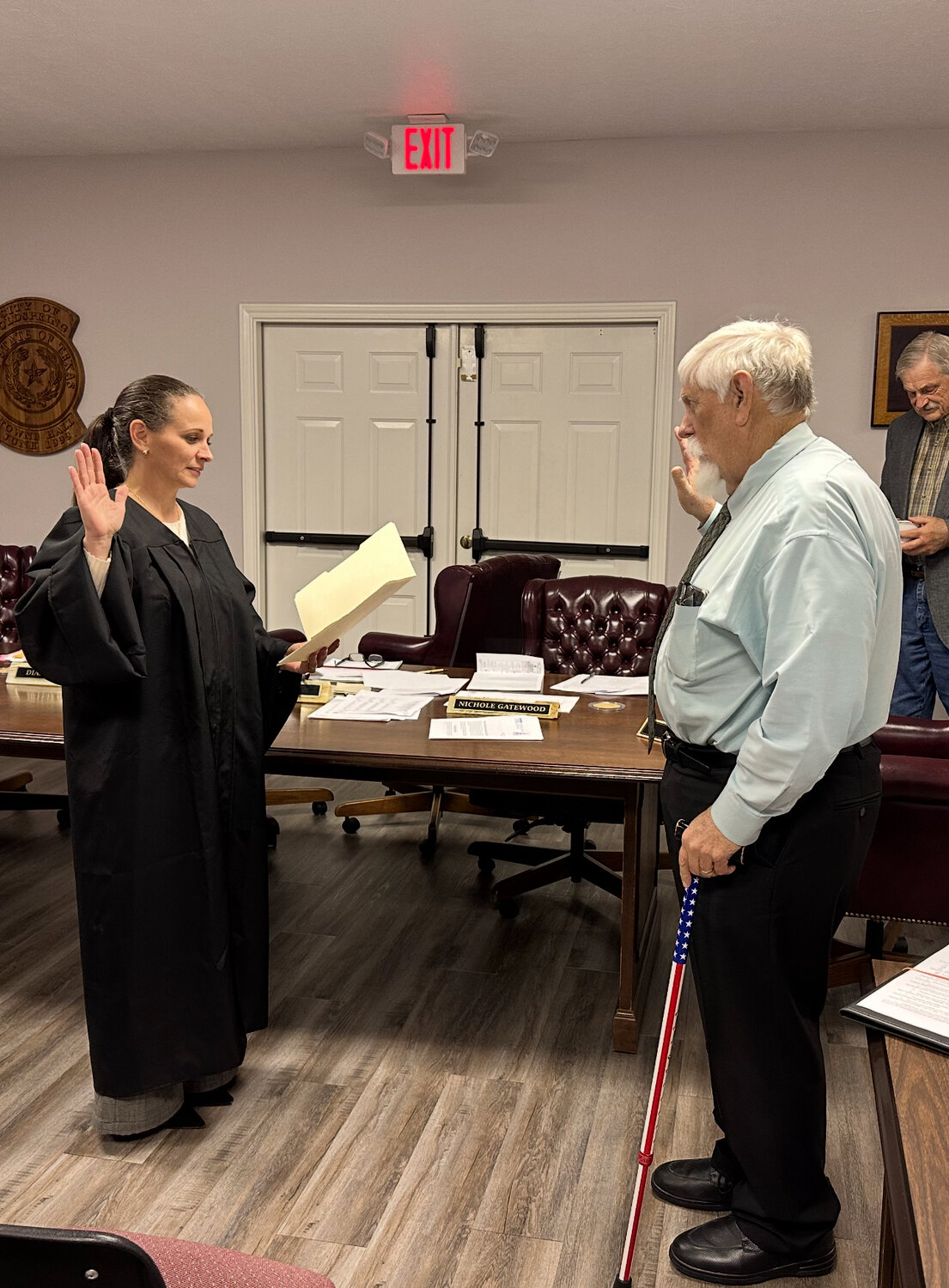 Red Blanchette was sworn in as an associate municipal judge at the March 10 meeting of the Coldspring City Council.
