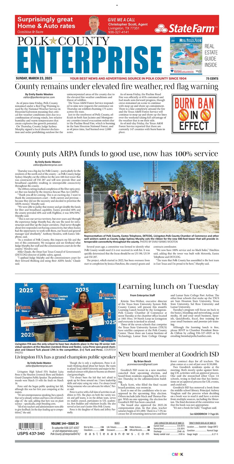 Polk County Enterprise, Sunday, March 23, 2025