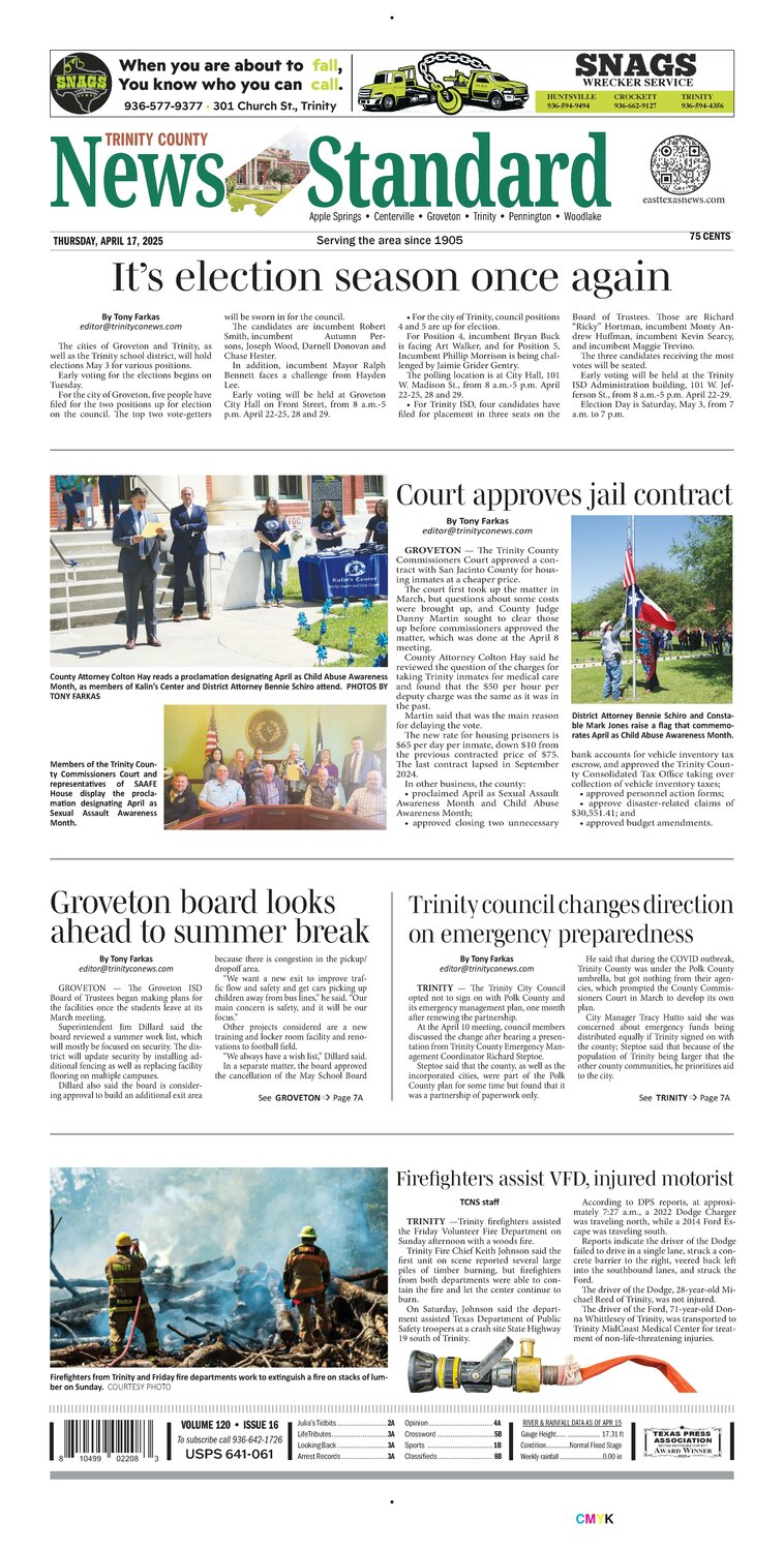 Trinity County News-Standard, Thursday, April 17, 2025
