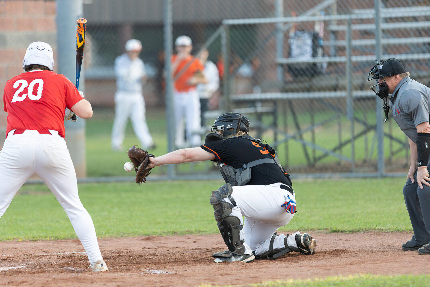 Christon Wallace catches a good game against the Coldspring Trojans.