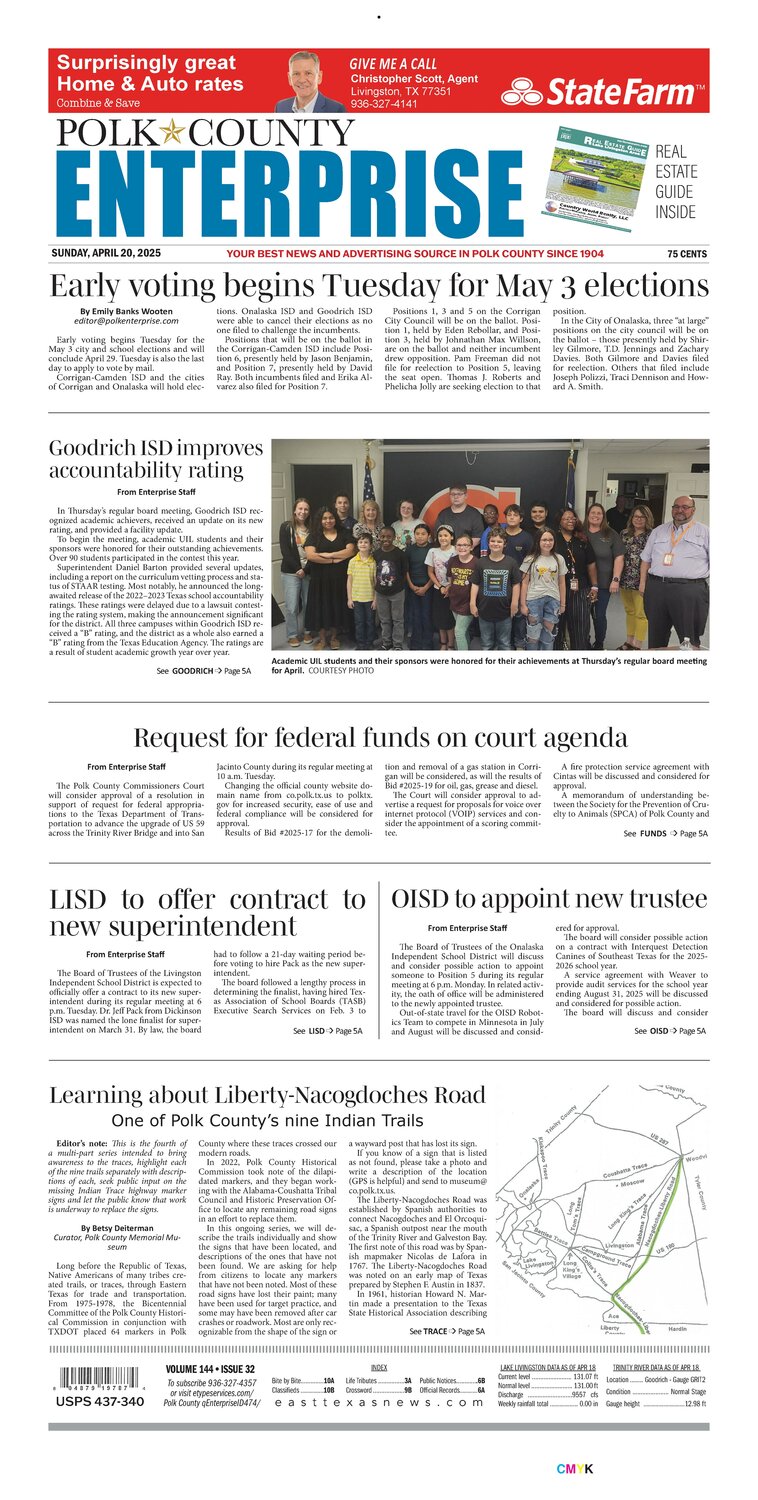 Polk County Enterprise, Sunday, April 20, 2025
