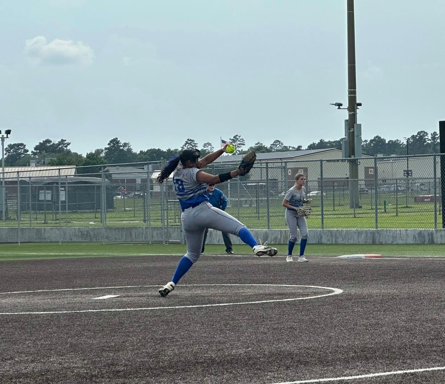Shepherd pitcher Isabelle Hooper tosses a pitch.