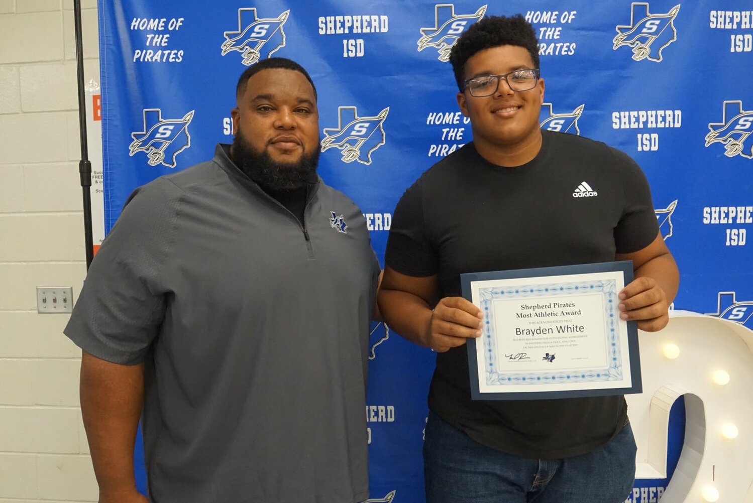 Brayden White was named Shepherd Boys Most Athletic student for participation in three or more sports.