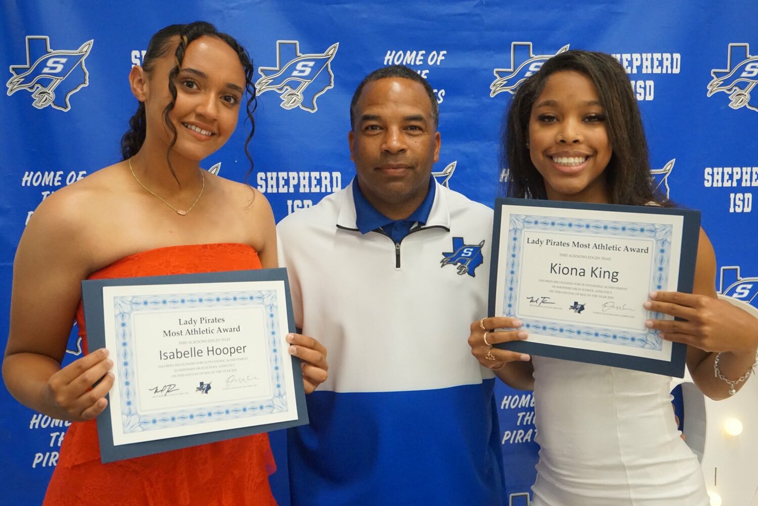 Kiona King and Isabelle Hooper were named Shepherd Girls Most Athletic students for participation in three or more sports.