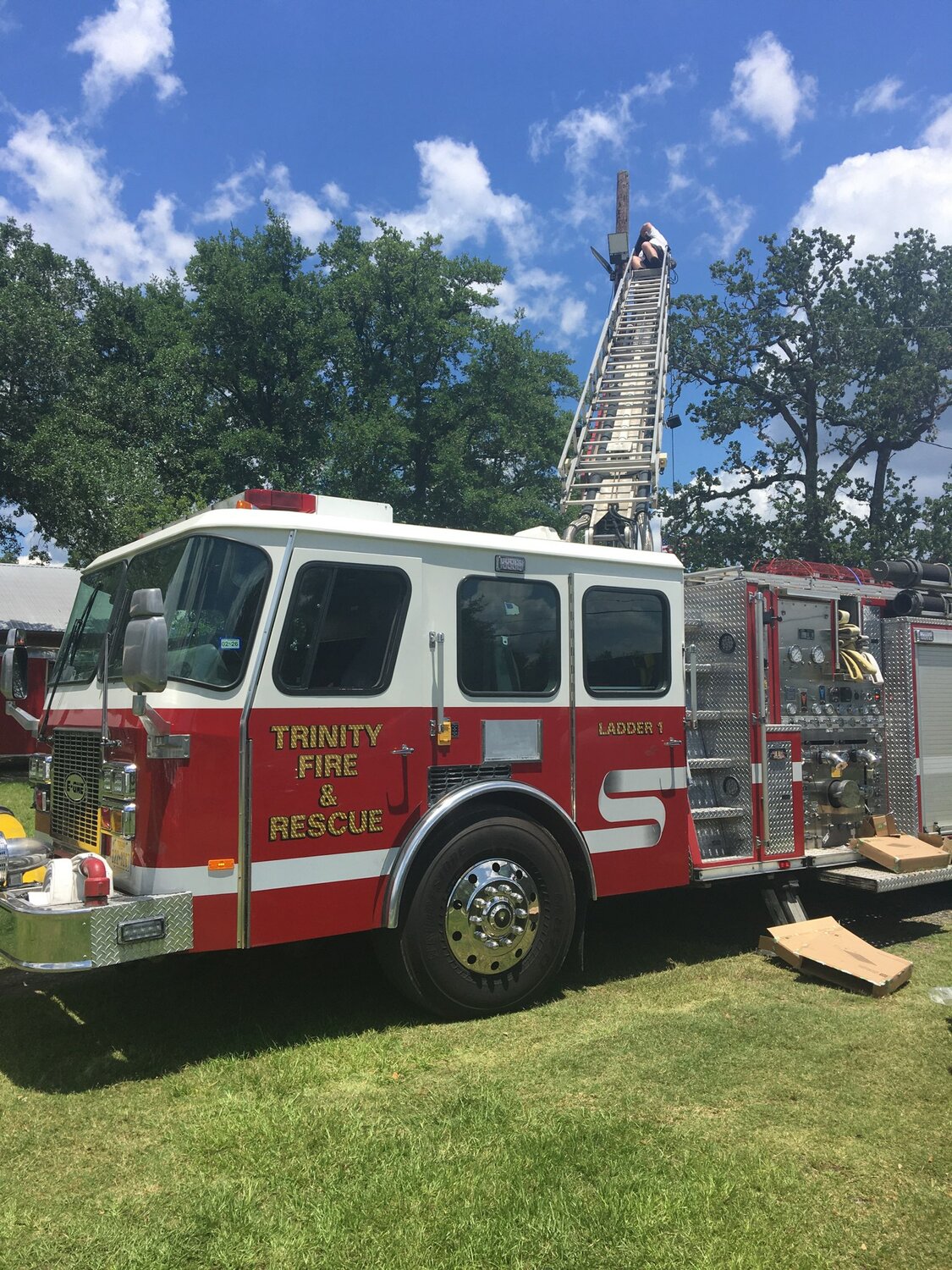 The Trinity Volunteer Fire Department assisted the Trinity Community Fair Association with lighting for the annual Crawfish Boil.