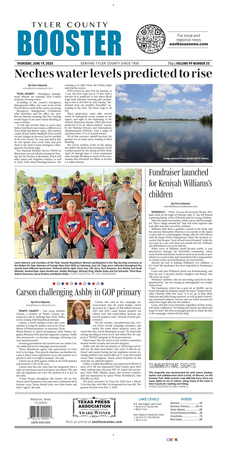 Tyler County Booster, Thursday, June 19, 2025