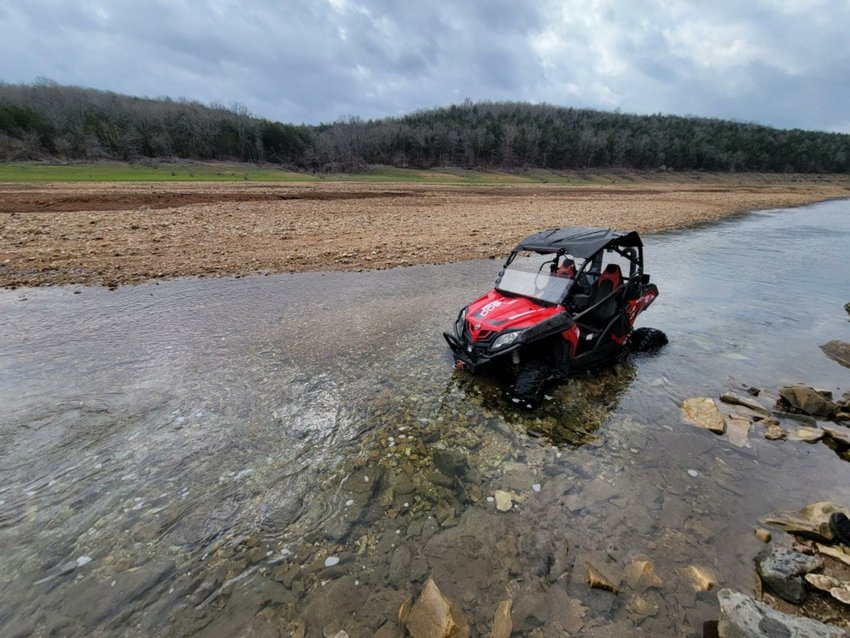 Ozark County Sheriff&rsquo;s&nbsp;deputies this week located a stolen UTV, shown, in a lake near Spring Creek.