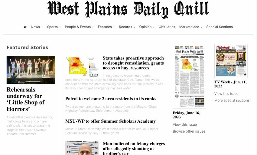 The West Plains Daily Quill is in the process of revamping its website to highlight the local news its readers care about in a dynamic, user-friendly new layout.