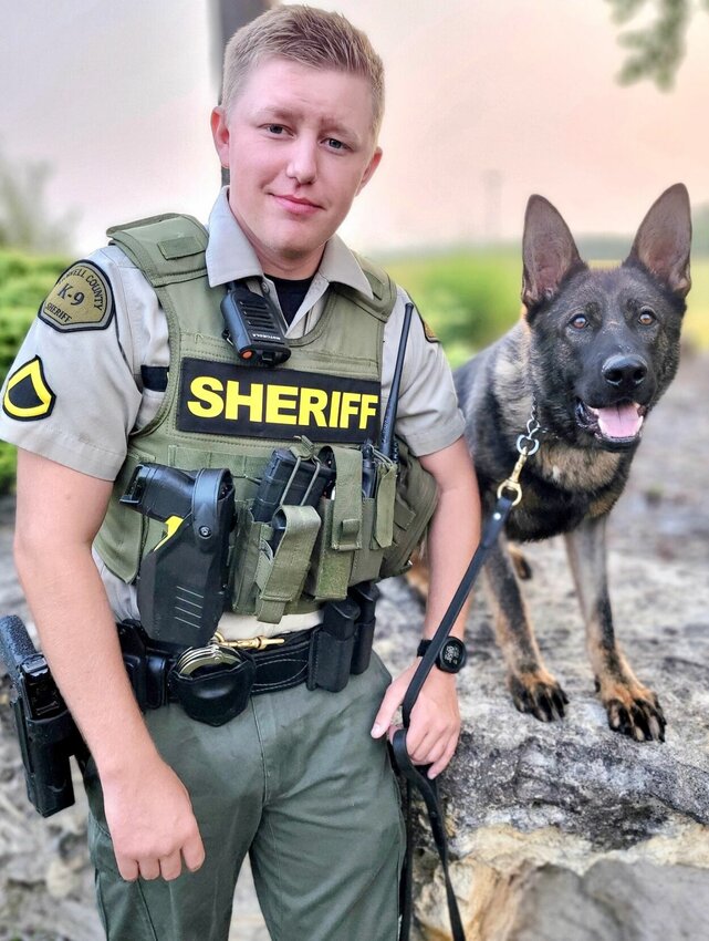Howell County Deputy First Class Travis Weaver and German shepherd Ares have completed an eight-week course in Columbia to prepare the partners for law enforcement work. Ares is a replacement for Weaver's former K9 partner Otis, who is now retired.