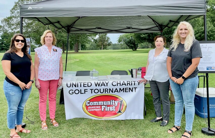 From left: local United Way board member Haley Mitchell, Kelly Slayton with Community First Banking company, localUnited Way Executive Director Dr. Stacy Tintocalis and Kendra Shankle, Community First.