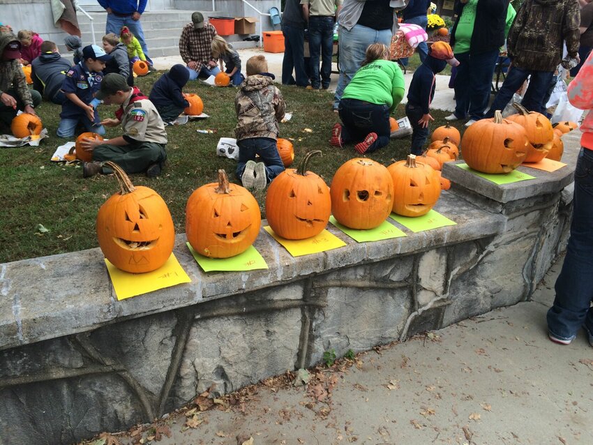 One of the highlights of Alton's annual Black Gold Walnut Festival is the children's pumpkin carving contest. Saturday morning, about 90 pumpkins will line the wall around the Oregon County Courthouse, waiting to be carved by children. Top three winners in two age divisions will win a cash prize.