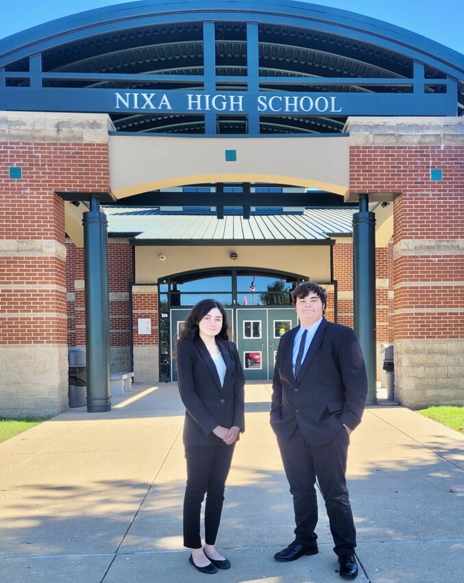 Willow Springs High School students Macy Pearson, left, and Braiden DeWitt opened the Speech and Debate season with a 2 ranking in their very first varsity round at the Nixa Tournament, held Oct. 7, shares district Communications Director Jenny Hayward.