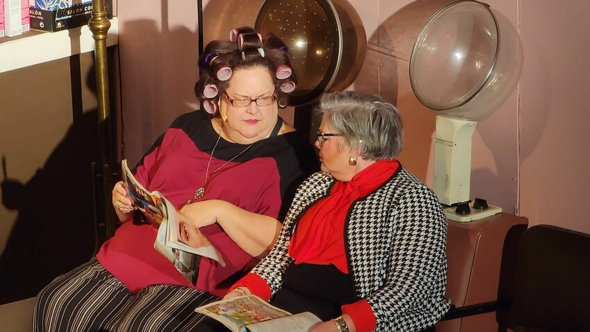 The &ldquo;Bashful&rdquo; cast performed &ldquo;Steel Magnolias&rdquo; Tuesday night at the historic Avenue Theatre in downtown West Plains. Angela Bullard, seen left, portrays M&rsquo;Lynn Eatenton with Kelli Allen in the role of Clairee Belcher.