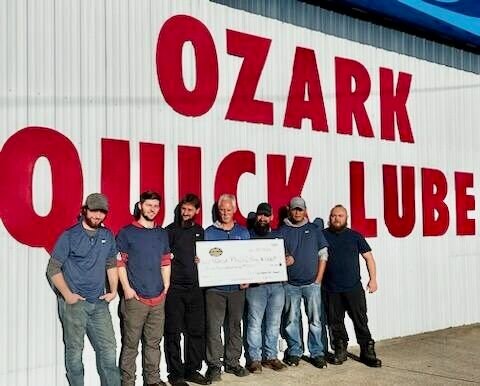 Ozark Quick Lube is a $500 sponsor of the West Plains Noon Rotary Club Boots and Barbecue fundraiser for the Rotary Backpack Program. Tickets to the fundraiser are $40 in advance and $50 at the door the day of the event, which begins at 5:30 p.m. Nov. 10 at Rubydoo&rsquo;s Event Center, 9240 County Road 9190 off of ZZ Highway. Festivities will include a barbecue dinner, cash bar, music, live auction, hay rides and a &ldquo;cash bubble house&rdquo; game. Happy hour will last from 5:30 to 6 p.m., followed by dinner until 7, then a live auction until 7:30. Hayrides will be offered from 7:30 to 8:30. Proceeds go toward Rotary efforts to ensure children at risk of going hungry have food to eat over weekends and school breaks. To purchase tickets, go online to eventbrite.com and search for &ldquo;Boots &amp;amp; BBQ&rdquo; hosted by the West Plains Noon Rotary Club, or visit Ozark Marketing Company, 983 E. U.S. 160, or State Farm-Ramona Heiney, 1024 Porter Wagoner Blvd., both in West Plains. Ozark Quick Lube employees are, from left, Jason Davis, Hunter Lewis, Carey Beach, Glen Davis, Joe Davis, Henry Bongot and Jake Ghaner. Ryan Davis is also employed with the business.
