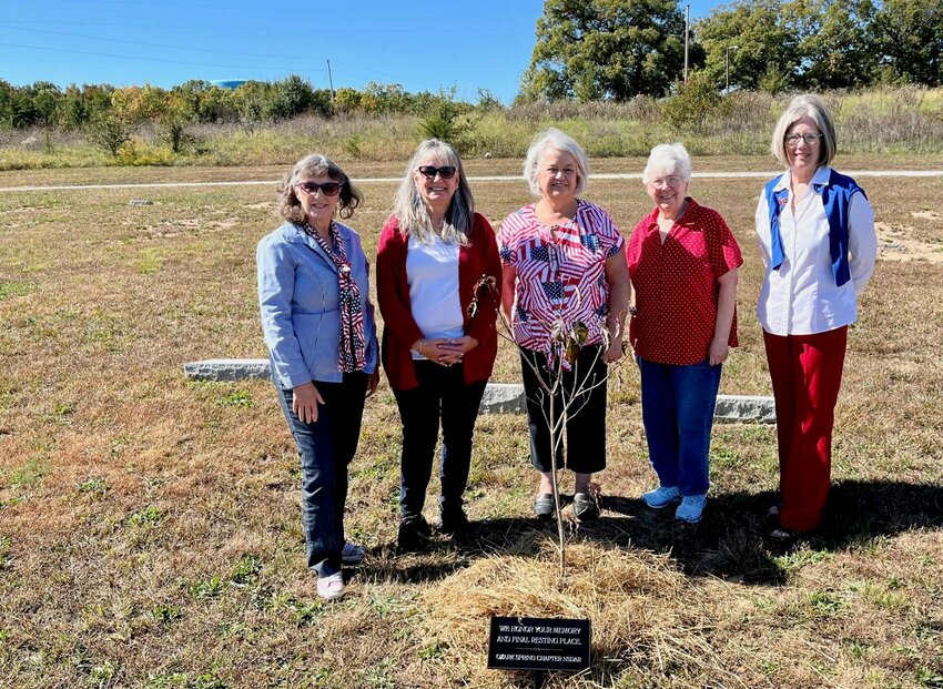 From left: Ozark Spring chapter members of the Daughters of the American Revolution Connie Weber, Mary Ann Mutrux, Chapter Regent Jan Tappana, Marla Burgess and Cathy Roberts.