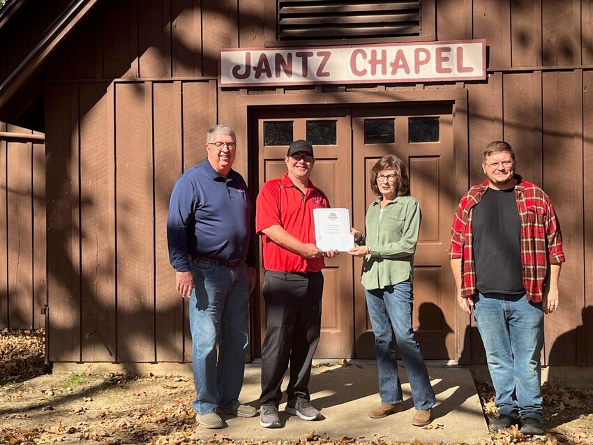 Pictured from left are Randy Pace (MFA Oil Foundation Board Member) Matthew Warren (MFA Oil Company Plant Manager - West Plains, Willow Springs, and Gainesville) Robin Mustion (Hammond&nbsp;Mill Camp, Inc. Board Member) Zohn Engelhardt (Campground Manager at Hammond Mill Camp).