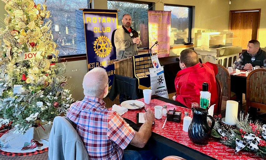 South Fork Elementary Principal and Rotarian Seth Huddleston updated the Sunrise Rotary Club on Thursday regarding the school&rsquo;s annual fundraising campaign for St. Jude Children&rsquo;s Research Hospital. This year&rsquo;s goal is $25,000 and to date, about $10,000 has been raised toward that goal, Rotarians learned. Sunrise Rotary meets at 7 a.m. each Thursday at the West Plains Country Club.