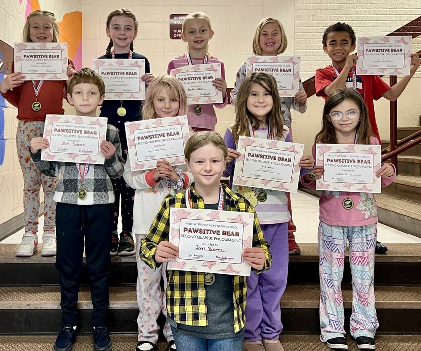 Second grade Pawsitive Bears, front rowt: Ivye Browne. Second row, from left: Mark Protsenko, Rowdy Hays, Renlee Bell and Kylin Becker. Back row: Everly Thomas, Starlynn Waldron, Brooklyn Sweat, Peggy Slavens and Jacob Revels.
