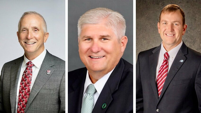 The finalists for consideration as Missouri State University&rsquo;s next president upon the retirement of Clif Smart at the end of this school year are, from left, Dr. John Jasinski, Dr. Roger Thompson and Dr. Richard Williams.