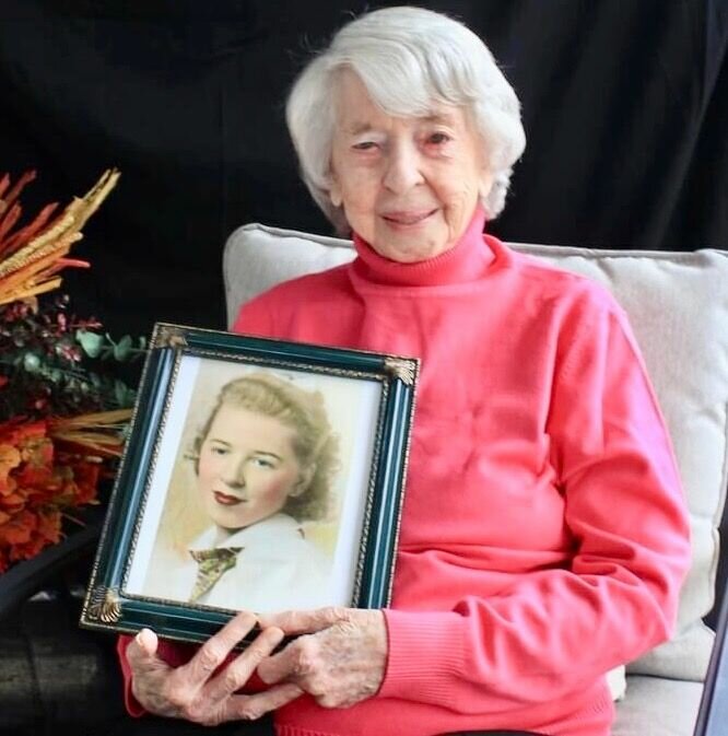 Betty (Kriegh) McGuire, holding a photo of herself at the age of 16, will celebrate her 99th&nbsp;birthday from 1:30 to 2:30 p.m.&nbsp;Feb. 10 at Shepherd&rsquo;s View Assisted Living in Alton. She is the eldest daughter of longtime West Plains weather broadcasters P.S. and Julia Kriegh. Betty was 16 when she married her husband, Donnie McGuire, and together they owned and operated the Alton Jewelry Store and, for more than 45 years, delivered mail between Thayer and Alton. Betty&rsquo;s four children, Donna (McGuire) Caruthers, Micki (McGuire) Kirkham, David McGuire and Jim McGuire, will join her in welcoming friends and family to the birthday celebration.