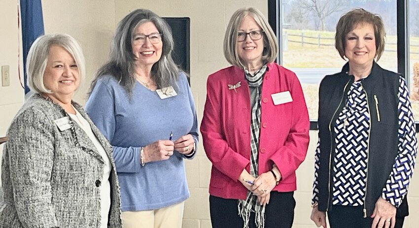 Since the 1977 founding of the Ozark Spring, National Society Daughters of the American Revolution Chapter under the leadership of the late Dorotha Reavis, a well-known local historian and genealogist, its membership continues to grow. At the January monthly meeting, two new members were sworn in by Lois Frazier, right, on behalf of Chaplain Jessica Joice-Frazier: Robin Logue, left center, and Cathy Roberts, right center, both of West Plains. The NSDAR was founded in 1890 and is headquartered in Washington, D.C. It is a nonprofit, nonpolitical volunteer women's service organization with a mission to&nbsp;promote patriotism and the preservation of American history, engage in community service projects in support of veterans and provide opportunities to secure America's future through better education for children. Also with the new members is Ozark Spring Chapter Regent Jan Tappana.