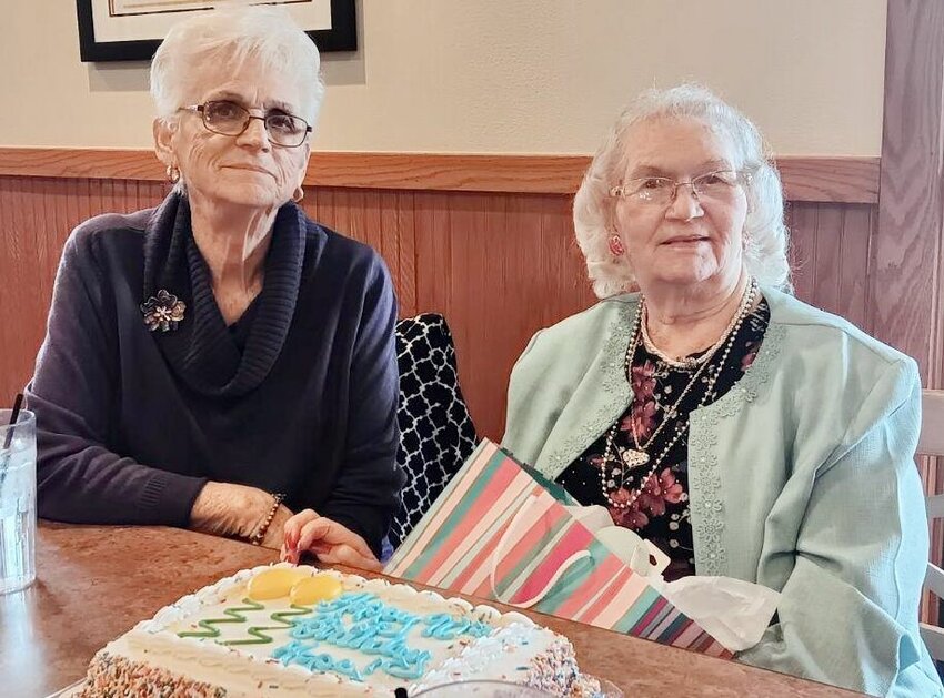 The Strickland sisters, Virgie McCannon, left, and Leona Hope Heselton, right, recently celebrated their birthdays together at Pizza Ranch in Hull, Iowa. Both were born in February, they shared: Heselton on Feb. 1, and McCannon on Feb. 5. The sisters were born and raised in West Plains, where Heselton still resides.