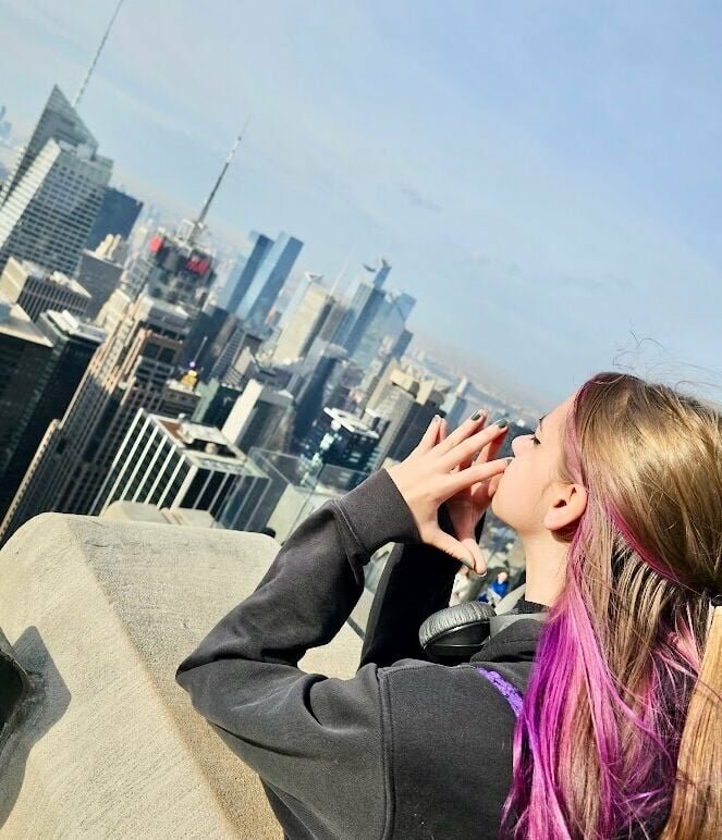 West Plains High School junior and Zizzer Pride Band trombonist Ell Bennington takes a moment to reflect during a February trip to New York City, taking in the view from Top of the Rock, an observation platform at Rockefeller Center. Bennington&rsquo;s trip was the result of a successful audition process, culminating in taking the stage as part of the Honors Performance Series at Carnegie Hall, sponsored by the WorldStrides Organization.