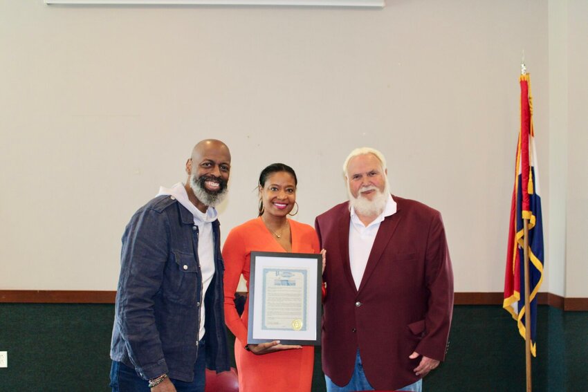 Charly Palmer and Dr. Karida Brown were presented a special proclamation from West Plains Mayor Mike Topliff.