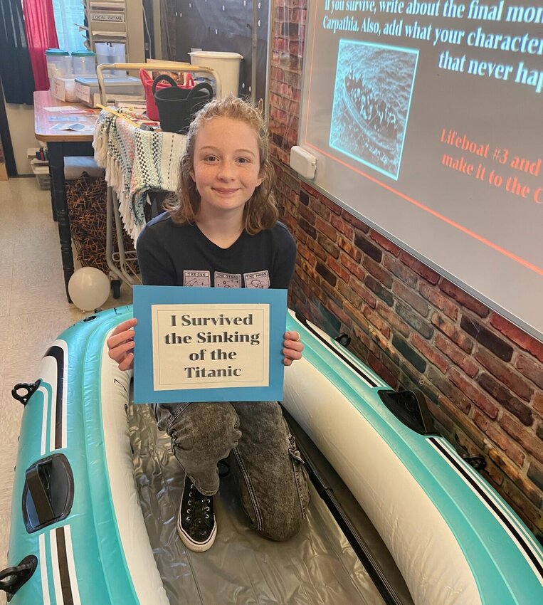 History came alive for West Plains Middle School sixth graders such as Journey Prantl, here, as they began a Titanic journaling adventure. From crafting their characters to investigating historical research, the students navigated the highs and lows of life aboard the 