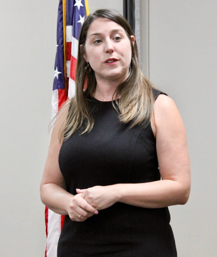 Former State Rep. Travis Morrison of West Plains introduced Democratic Party gubernatorial candidate Crystal Quade at a recent event held at the West Plains Civic Center that was attended by about 65 people. She talked about her background and goals should she be elected governor. She was elected in 2016 as 132rd District State Representative and again in 2020, and was chosen to serve as the House Minority Floor Leader for the 100th and 101st general assemblies as a sophomore legislator.
