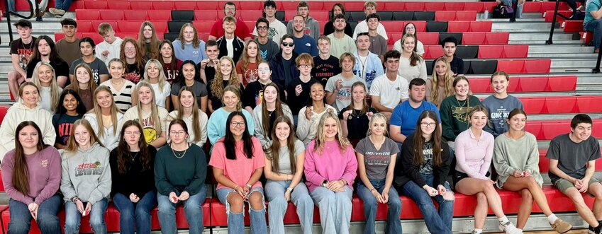 West Plains High School seniors earning 3.6 and above GPA were recently presented an academic bar and pin during a ceremony held at the high school. Those students: Emma Arnold, Hadley Ball, Kaigan Barker, Madison Barrett, Calvin Barry, Lilia Bennington, Morgan Beukers, Presley Billingsley, Reese Brown, Nash Crawford, Ashley Colton, Jada Curtin, Eleora Dasko, Nikeshia Davis, Allie Dawson, Danielle Dooms, Mia Duggins, Addison Finlely, Shaley Francis, Leah French, Kassiya Gerasimova, Samual Gohn, Alannah Gower, Kyler Gunter, Arika Hamilton, Malia Harris, Silas Havens, Maddox Hawkins, Tyra Henry, Jenaca Hensley, Alana Hood, Jesse Jeffery, Brianna Johnson, David Johnson, Madison Jones, Alex Judd, Adian Lankford, Chase Larsen, Jaysie Lawrence, Tori Lipford, Jayden Massey, Madilyn Mayfield, Regan McGinnis, Colten McGuire, Nate Meeks, Lincoln Miller, Sarah Nance, Evie Niesen, Raistlin Norsworthy, Zoi North, Mary O’Hara, Kadin Ostermeier, SierraRain Pacheco, Abby Peterman, Luke Pitts, Carson Price, Wayland Raines, Peyton Reynolds, Jillian Rhoads, Parker Rhoads, Clayton Robbins, Hunter Roberts, Jack Rutledge, Avani Sahoo, Christian Santiago, Kaydence Schoffstall, Adrianna Shipp, Paige Skeeters, William Stauffer, Lauren Stewart, Antoni Tharp, Cavan Tomlinson, Ethan Tuma, Zackary Vonallmen, Aeryn Weisbrod, Lily Wiedemann, Jalen Wiggs, Remington Wilson and Kadence Young.