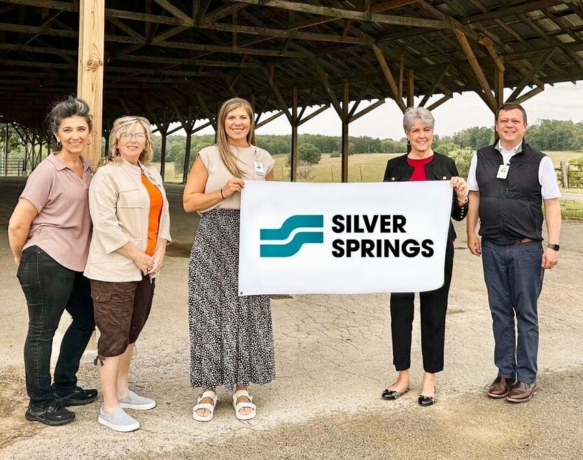 The 2024 Blue Jean Ball will be hosted Saturday at Silver Springs Ranch, located at 6860 Private Road 8900 in West Plains. From left: Ozarks Healthcare Foundation Administrative Assistant Staci Zeller, Foundation Manager Karen Yarbrough and Inside Track Career Pathways Coordinator Sammi Radosevich; Silver Springs Ranch owner Ruth Graber; and Josh Reeves, vice president of Development at Ozarks Healthcare.