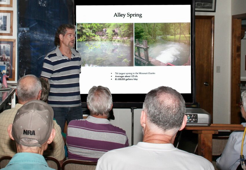 Jack Ray, emeritus research professor at Missouri State University in Springfield, recently gave a presentation on prehistoric life at Alley Spring during a program hosted Sept. 30 by the Shannon County Museum.