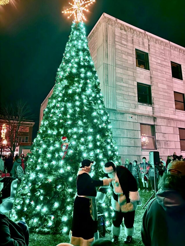 Santa and Mrs. Claus generously stepped in to help with the West Plains Christmas Tree lighting in the absence of Mayor Mike Topliff.