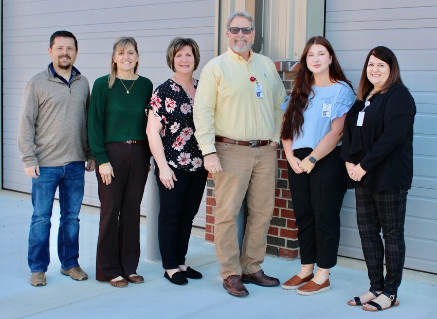Howell County Health Department administrative staff are, from left: Environmental Services Supervisor Justin Frazier, Health Educator Dawn Hicks, Executive Director Chris Gilliam, Financial Officer Shelly Uphaus, Receptionist Kara McGinnis and Executive Assistant Sheila Roberts.