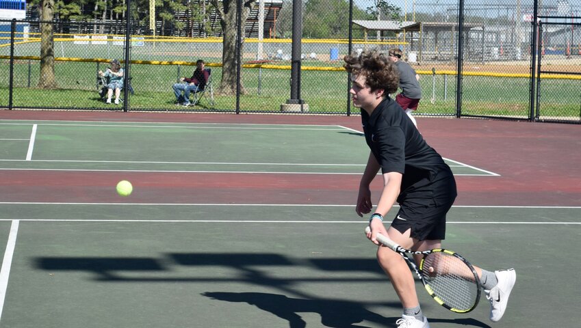 Sophomore Michael McKale of the West Plains Zizzers Tennis team won his singles match Monday at the West Plains High School tennis complex. McKale also scored a singles win April 17, when the team was at Houston, and a doubles match with partner Brett Harris on Wednesday.
