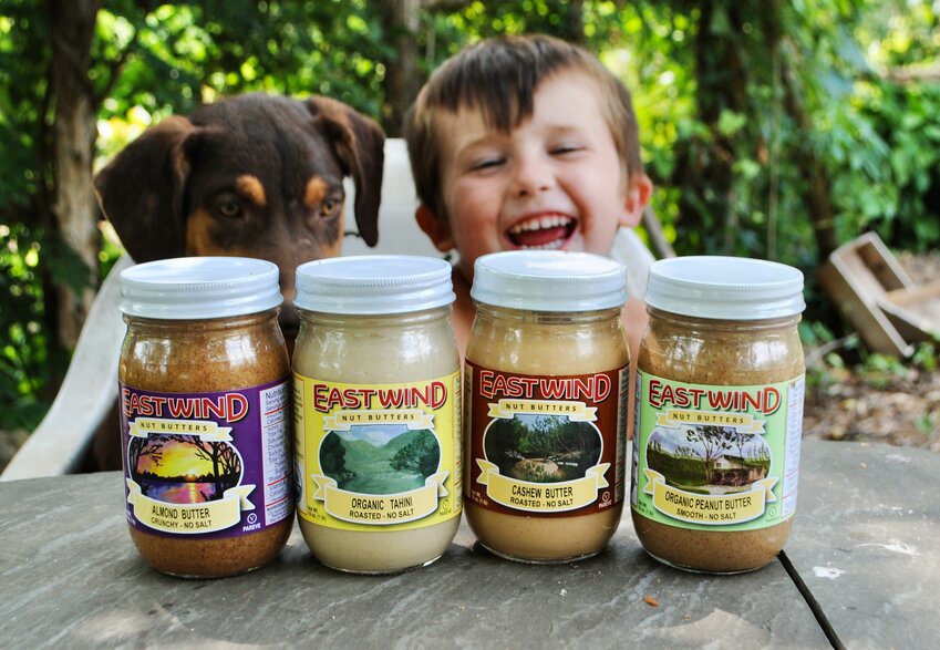 Eastwind Community of Tecumseh, one of the nation&rsquo;s oldest intentional communities, is one of the newest vendors to join &ldquo;Go Farm&rdquo; Farmer&rsquo;s Market on Saturdays. Members will be on hand with jars of Eastwind&rsquo;s famous nut butters, rope sandals and hammocks.