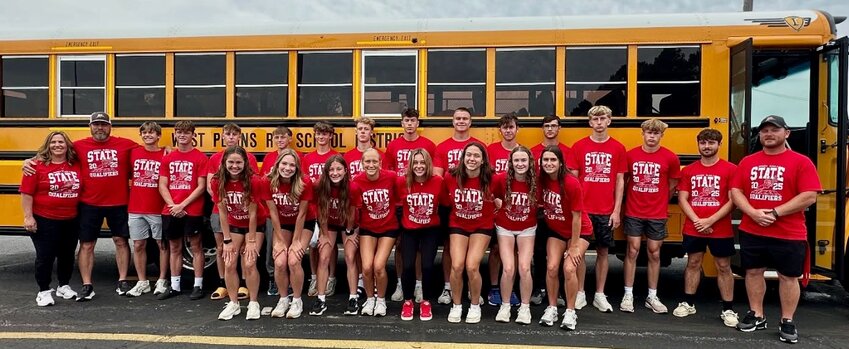 The Zizzer boys and girls track and field teams departed Thursday morning for Jefferson City to compete in the Class 4 state championships, held Friday and continuing today. The team members were encouraged by members of the cheerleading squad, junior varsity team members, faculty and staff. They then boarded the bus and made a stop at the elementary school where they were greeted by summer school students before heading to Ozark Cafe to fill up before going on to Jefferson City. Both teams earned their spots in the competition by defeating Carl Junction on May 17, where they took the district title, then qualifying 19 members  on May 24 at Sectionals in Waynesville. Look for up-to-the minute results by going to www.mshsaa.org/Activities/DistrictWinners.aspx, and watch the Quill online and in Wednesday&rsquo;s paper for coverage.