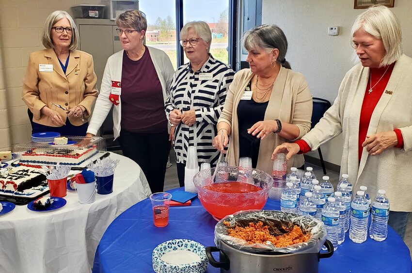 The Josiah Howell chapter of Sons of the American Revolution recently celebrated its first anniversary. An event was hosted April 12 by the Ladies Auxiliary of the SAR, made up of members of the Daughters of the American Revolution. &ldquo;The SAR is very thankful for the ladies' support and the entire community for making our first year so successful,&rdquo; said Historian Jerry Roberts. The organization also inducted Brett Howell as a new member. He is a descendent of Josiah Howell, the namesake of Howell County, and his family was there to celebrate the occasion and support him in his endeavors. Chapter President Pirch led the induction ceremony and John Hass administered the oath of induction. Cindy Pirch spoke on the relationship of the Ladies Auxiliary to the SAR and congratulated the chapter on its first anniversary. Every member who was inducted in the first year is considered a charter member, Roberts added. Members of the auxiliary, from left: Cathy Roberts, Cindy Pirch, Karen Ryburn, Mary Mutrux and Sharon Wheeler.