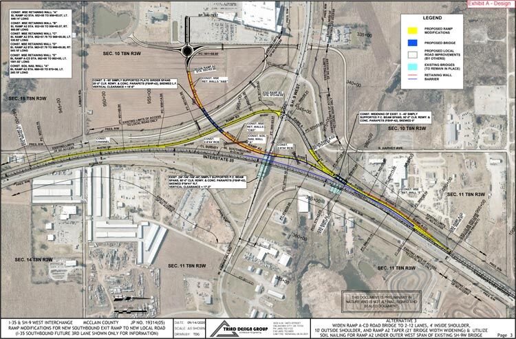 This rendering shows how an &ldquo;Operational Improvement&rdquo; was planned for the interchange at Interstate 35 and Highway 9. The intention of this construction would be to alleviate congestion and backed up traffic on I-35. Please see related story on Page 1A.