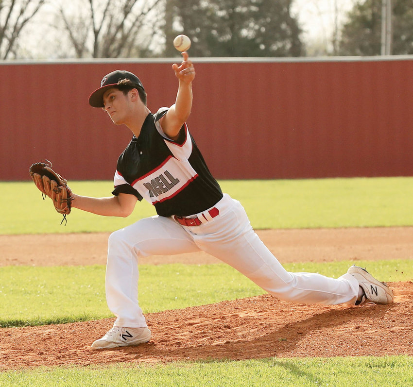 Purcell sophomore Drew Kimbrell struck out five batters on the way to a 17-1 Dragon win against Holdenville.