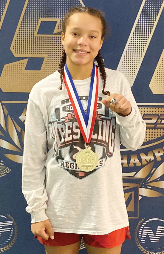 Coty Sessions took home first place honors at the United States Junior Open Championship wrestling tournament Dec. 30-31. She competed in the 15-and-under division in the 110 pound weight class. She was also named the Outstanding Female Wrestler of the tournament. Sessions didn&rsquo;t allow a point to be scored on her by any opponent.
