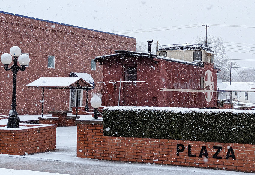 Giant snowflakes blanketed Main Street in  Purcell and surrounding areas with wet snow Tuesday afternoon.