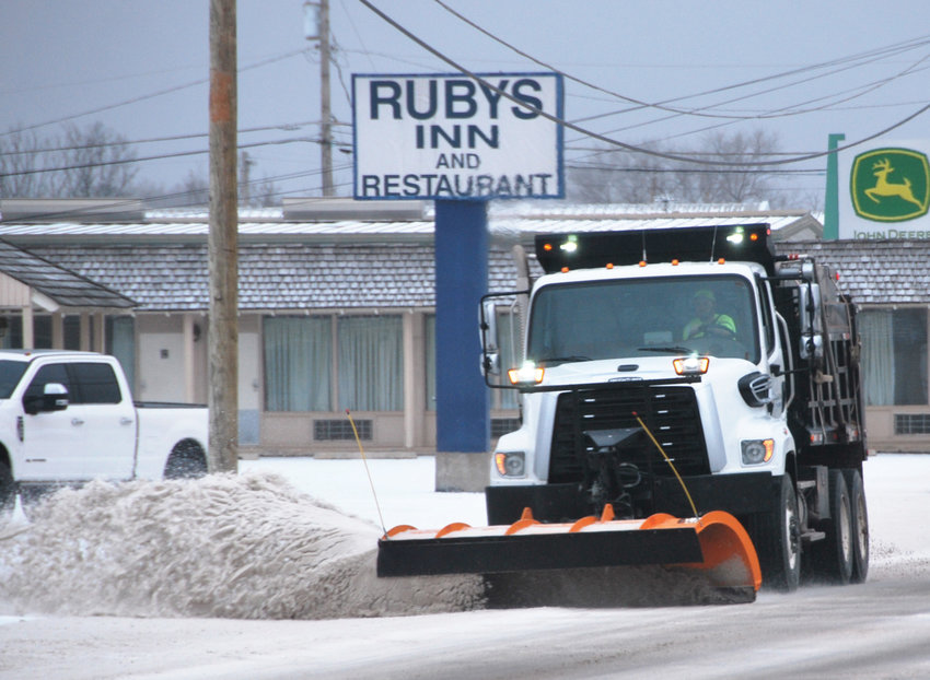 ODOT and City of Purcell crews worked diligently on clearing roadways like Green Avenue during Monday&rsquo;s ice storm.