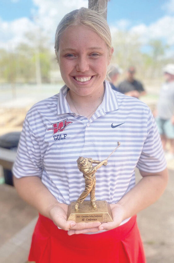 Washington sophomore Addy Larman shot 88 and won the individual Conference championship April 10 at Brent Bruehl Memorial Golf Course.