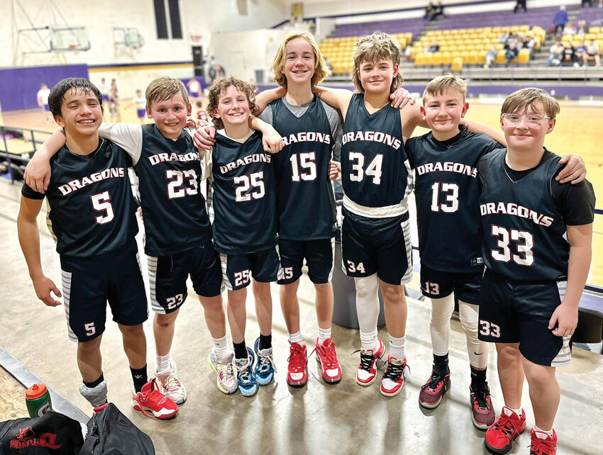 Pictured, from left, are Dylan Caralampio, Jack Montgomery, Haze Baker, Chance Midkiff, Jackson Hines, Hayes Anderson and Isaiah Hines.