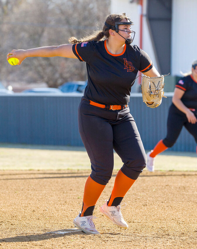 Lexington senior Kiely Givens delivers a pitch for the Lady Bulldogs. They are in Byng today (Thursday) with the District tournament on the horizon.