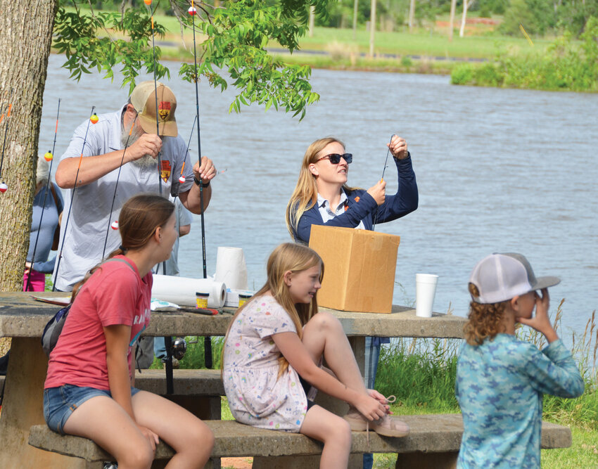 One of the stations at last week’s Outdoor Classroom for Purcell fifth graders was for fishing.